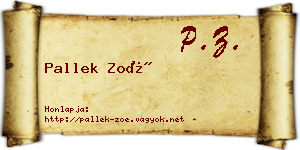 Pallek Zoé névjegykártya